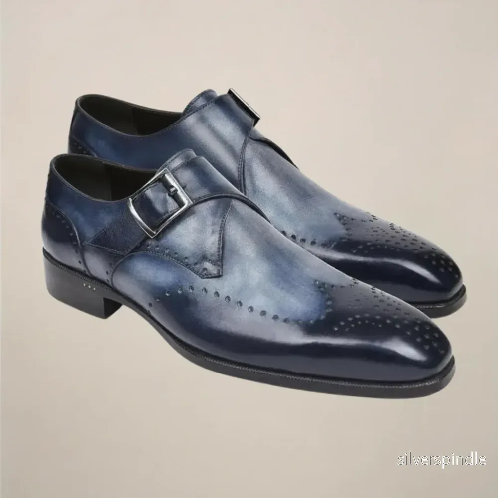 Elegant Monk Strap Dress Shoes för Män med Polerat Spänne | Klassisk Design för Formell Stil - Bild 2