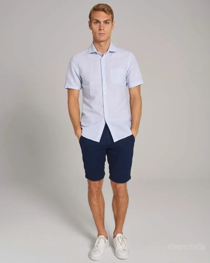 BS Lewis Casual Modern Fit Skjorta - Light Blue/White - Bild 3