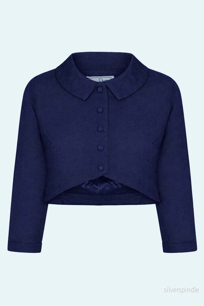Bolerojacka – navy linen Bolerojacka – navy linen