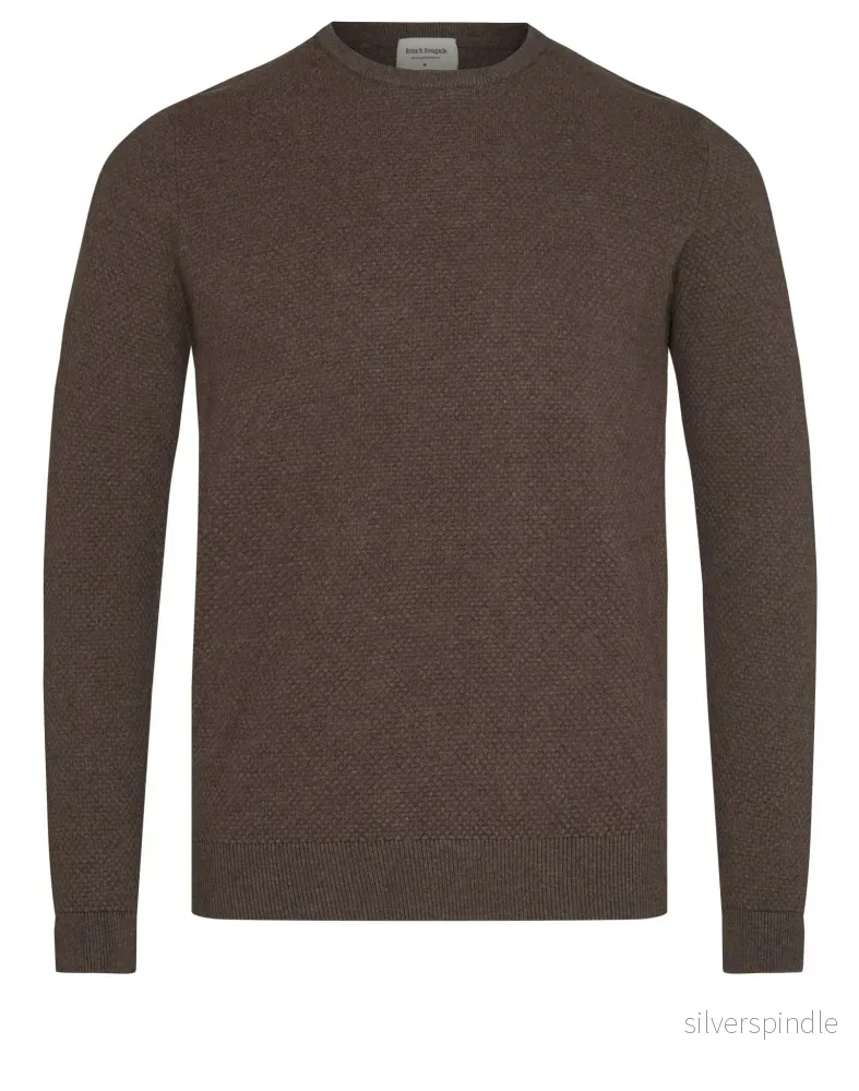 BS Gasquet Regular Fit Stickad tröja – Brown BS Gasquet Regular Fit Stickad tröja – Brown