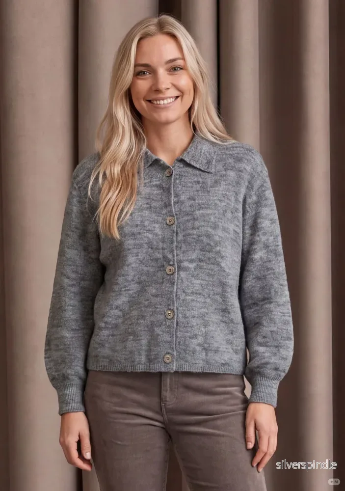 Anna Colar Cardigan – Grey Melange Anna Colar Cardigan – Grey Melange