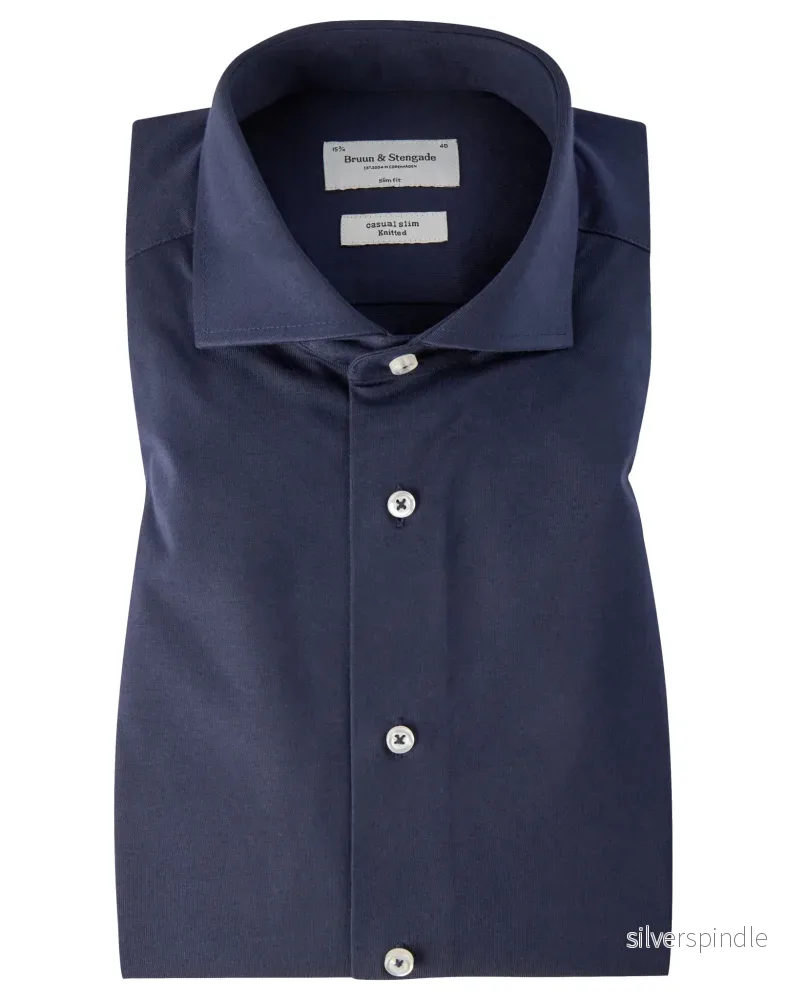 BS Raven Slim Fit Skjorta - Navy
