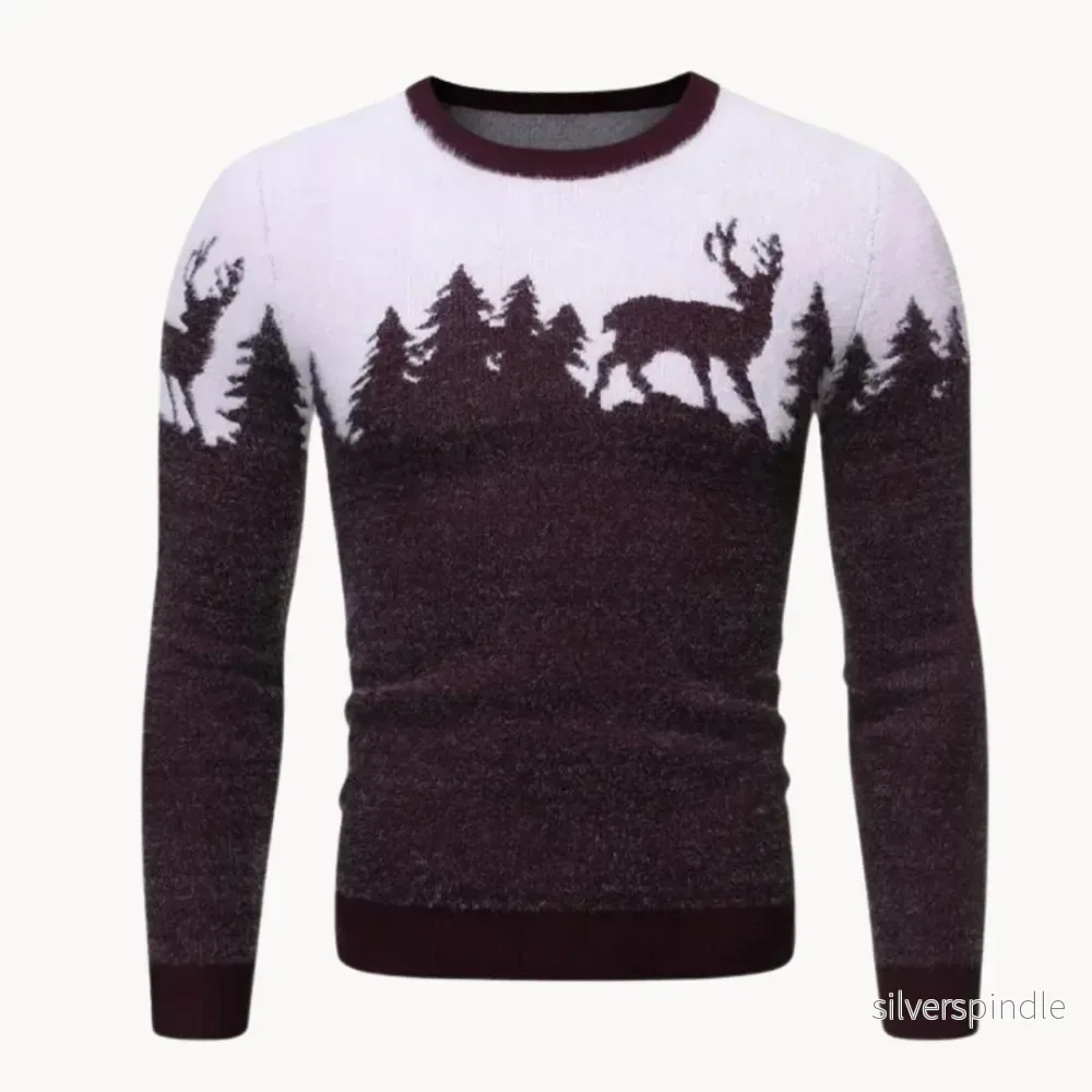 Festlig Stickad Tröja för Män med Julmotiv | Mjuk och Bekväm Vinterkläder - Bild 3