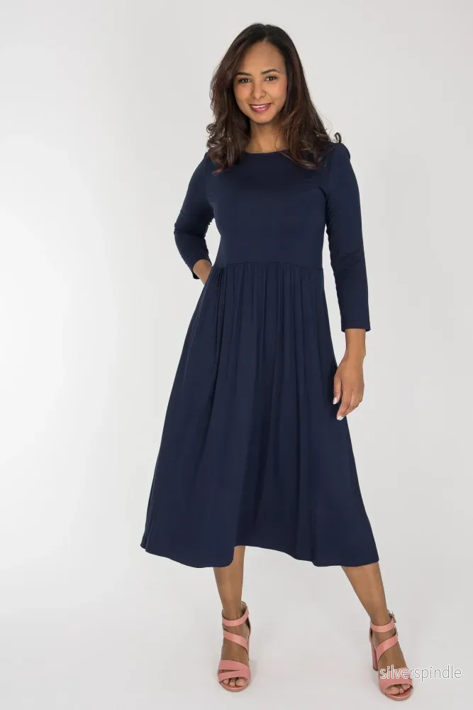 Ideal midi jersey dress - Navy - Bild 3