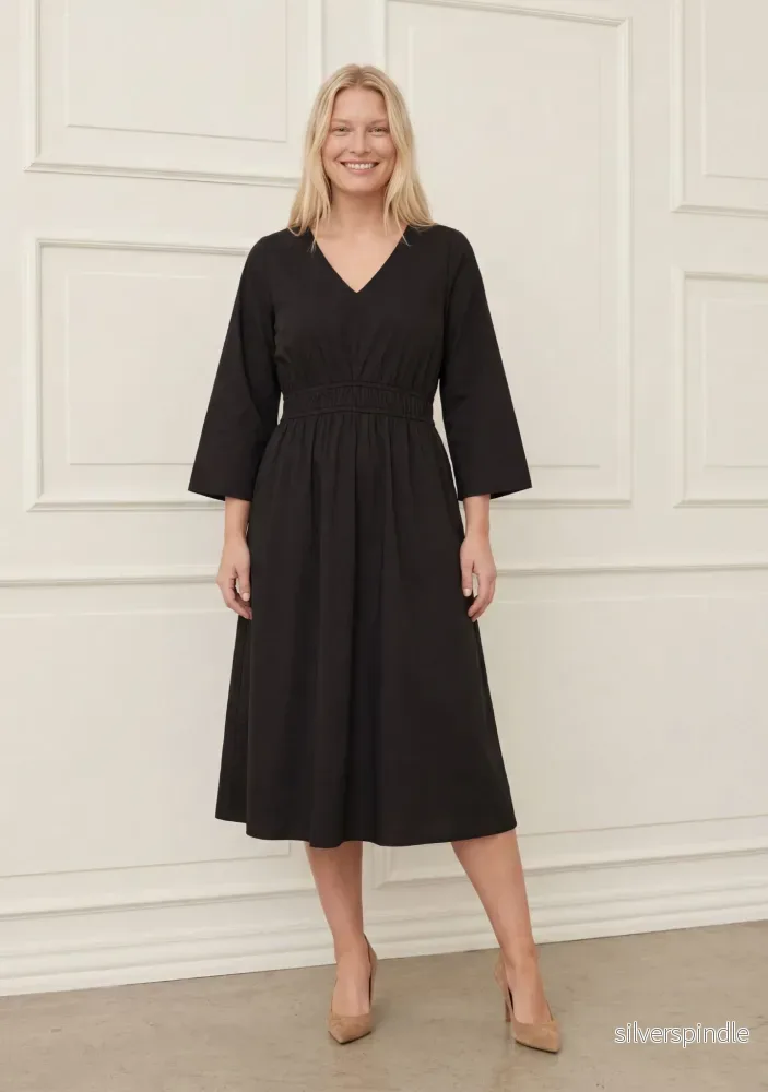 Sigga Sleeve Dress - Black - Bild 2
