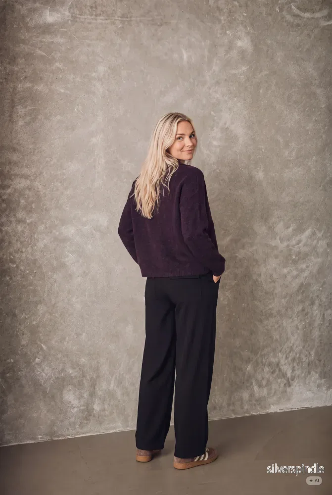 Anna Colar Pullover - Aubergine - Bild 3