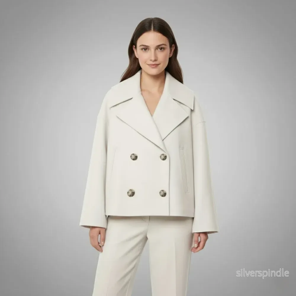 Sophia | Elegant Kort Höstkappa med Kavajslag Sophia | Elegant Kort Höstkappa med Kavajslag