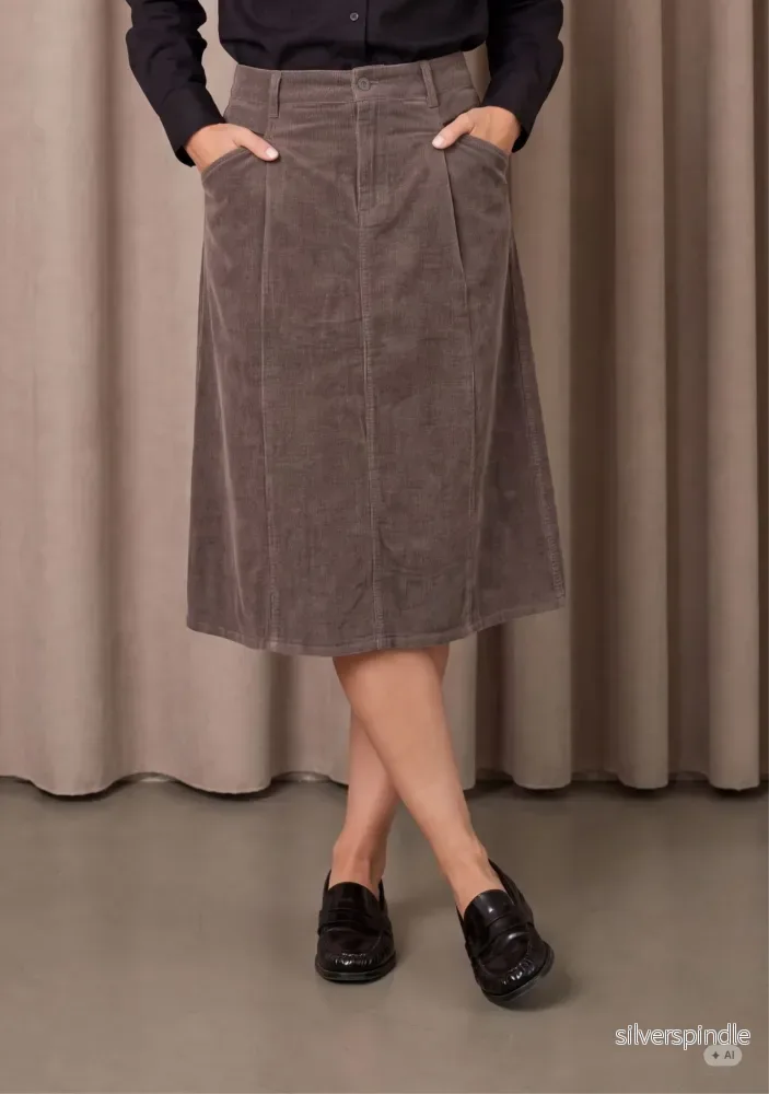 Barbel Corduroy Skirt – Washed Taupe Barbel Corduroy Skirt – Washed Taupe