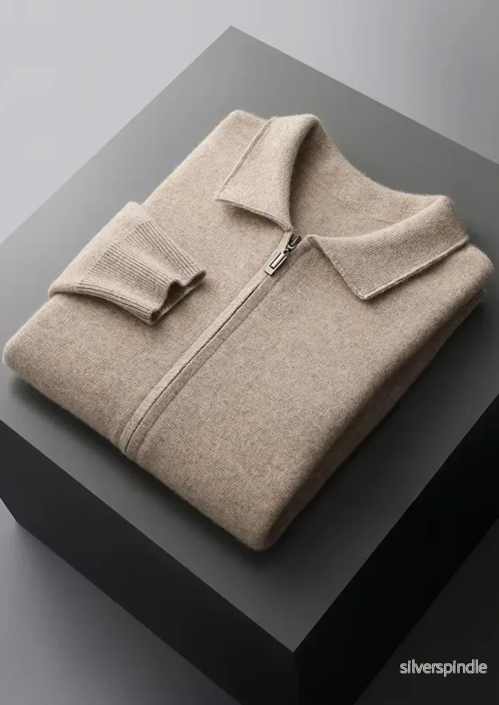 Elegant Cardigan med Dragkedja och Krage för Män | Mångsidig All-Säsongsplagg Elegant Cardigan med Dragkedja och Krage för Män | Mångsidig All-Säsongsplagg