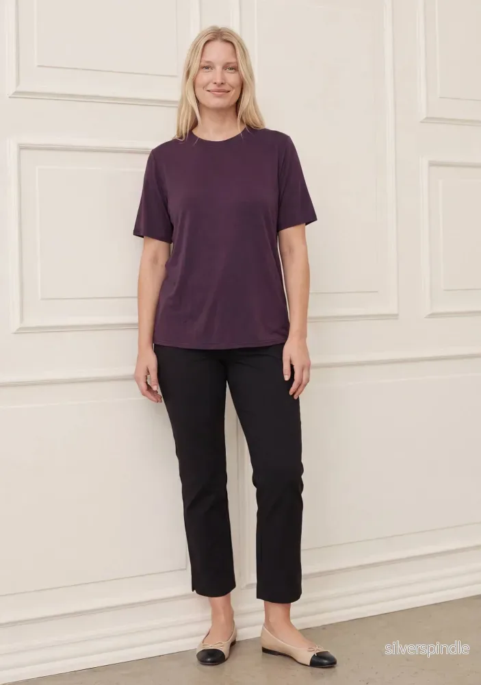 Nugga Basic O-Neck T-Shirt - Aubergine - Bild 2