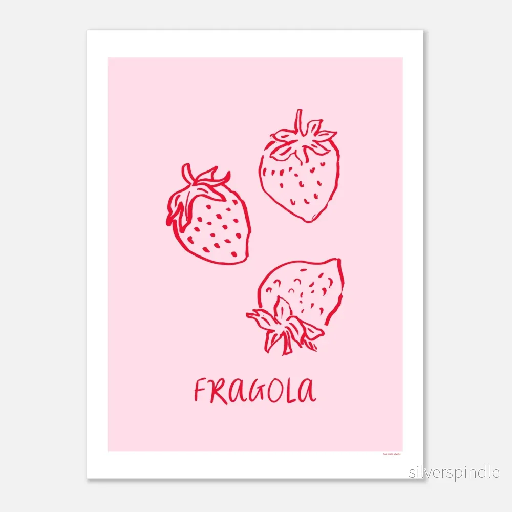 Jordgubbsposter Fragola – kökstavla i rosa - Bild 2