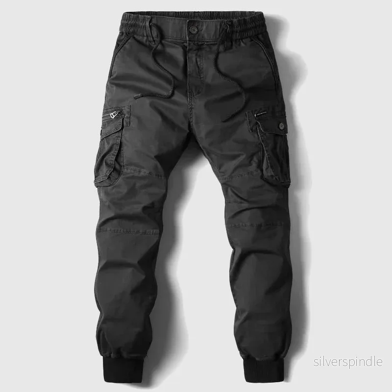 Urban Style | Cargo Byxor för Män med Elastisk Ankelribb | Funktionella Lastfickor för Bekväm Användning Urban Style | Cargo Byxor för Män med Elastisk Ankelribb | Funktionella Lastfickor för Bekväm Användning