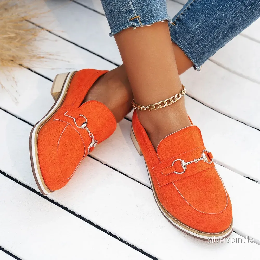 Sophie | Elegant Rund Tå Loafers Dam med Hålfotsstöd och Plattform - Bild 2