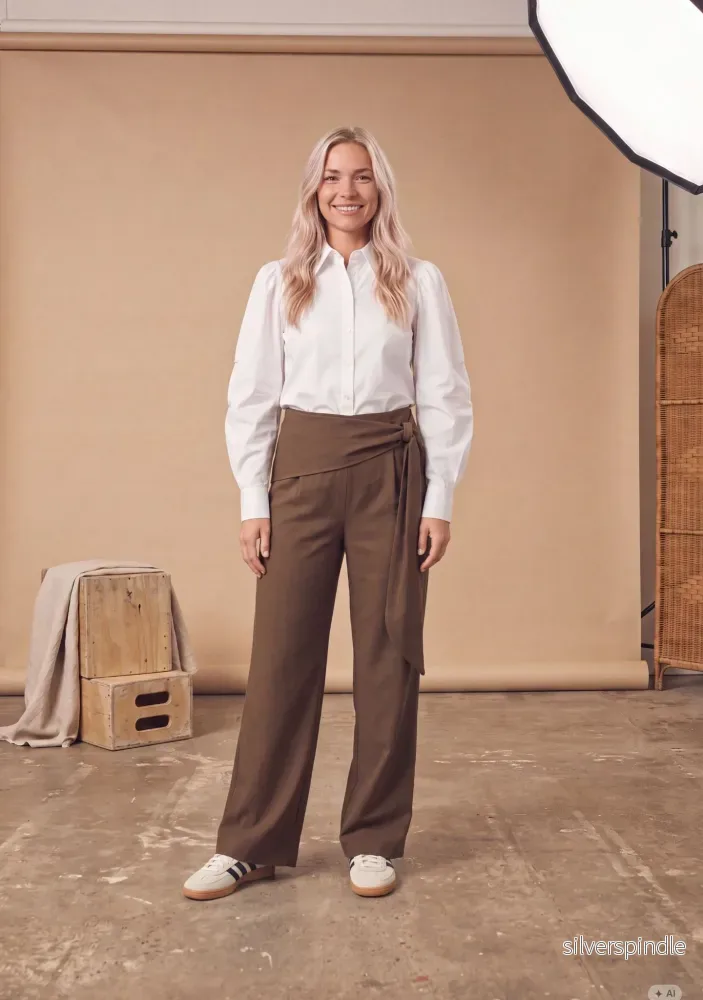 Ova Wide Pant - Brown - Bild 3