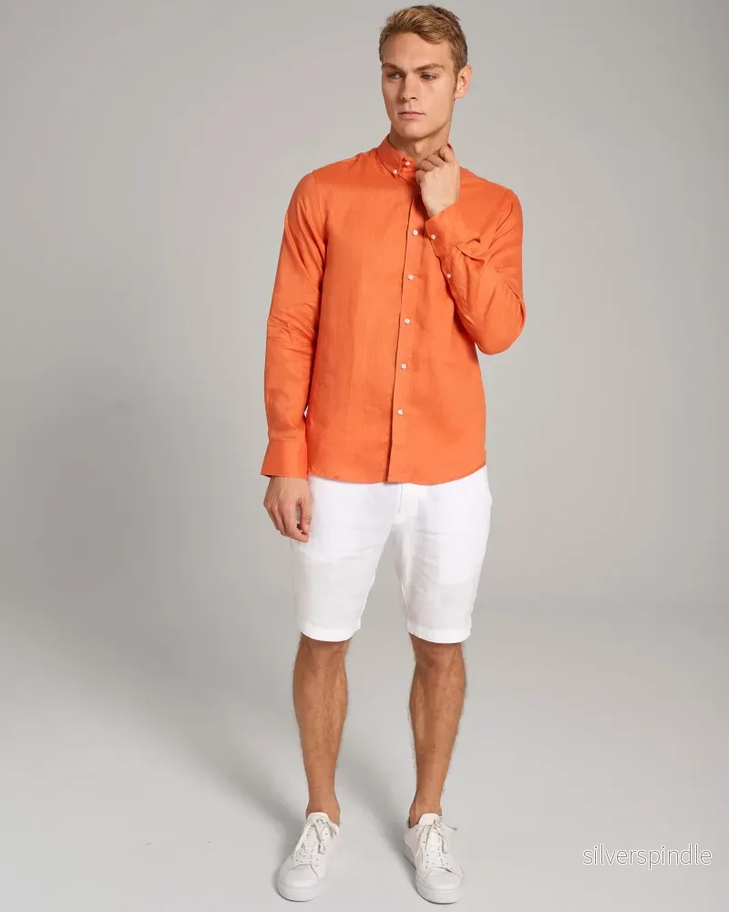 BS Sainz Casual Slim Fit Skjorta - Orange - Bild 3