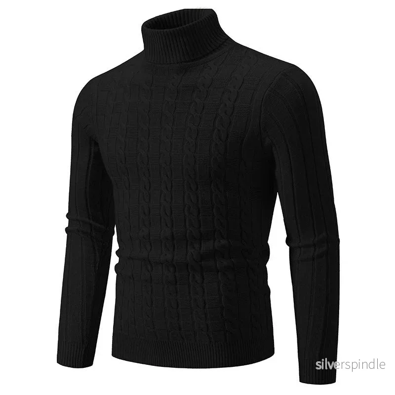 Ethan | Elegant Slim Fit Stickad Polotröja med Twistmönster - Bild 2
