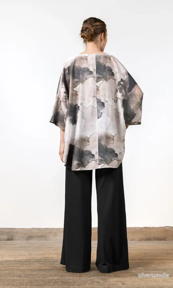 Oversized tunika i mönstrad viskosmix - Bild 2