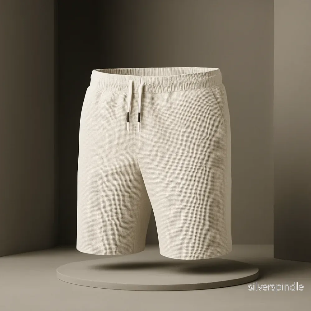 Ethan | Vaffelstrukturerade Herrshorts med Resårlinning och Sidosömsfickor - Bild 3