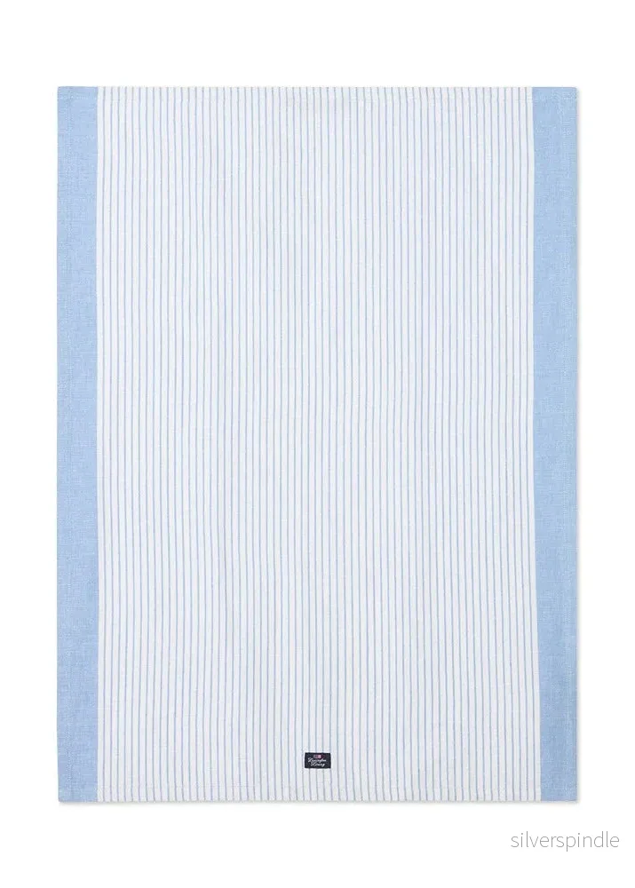 Lexington Striped Linen/Cotton Kitchen Towel BL/WH - Bild 3