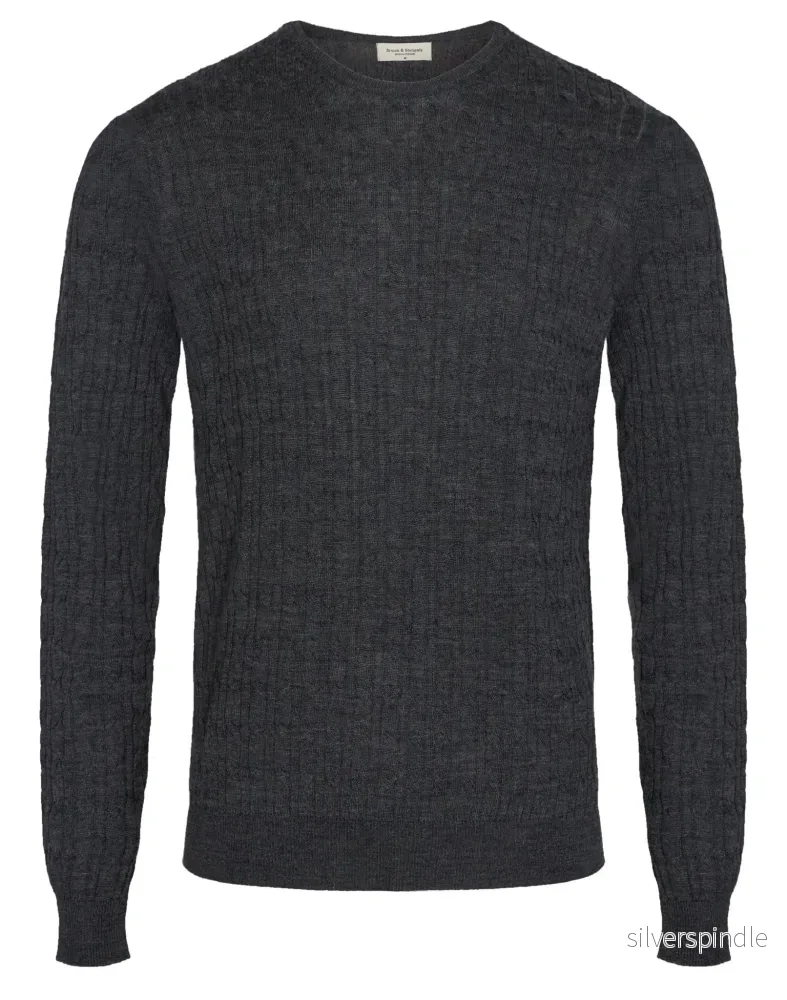 BS Kyrgios Regular Fit Stickad tröja – Grå BS Kyrgios Regular Fit Stickad tröja – Grå