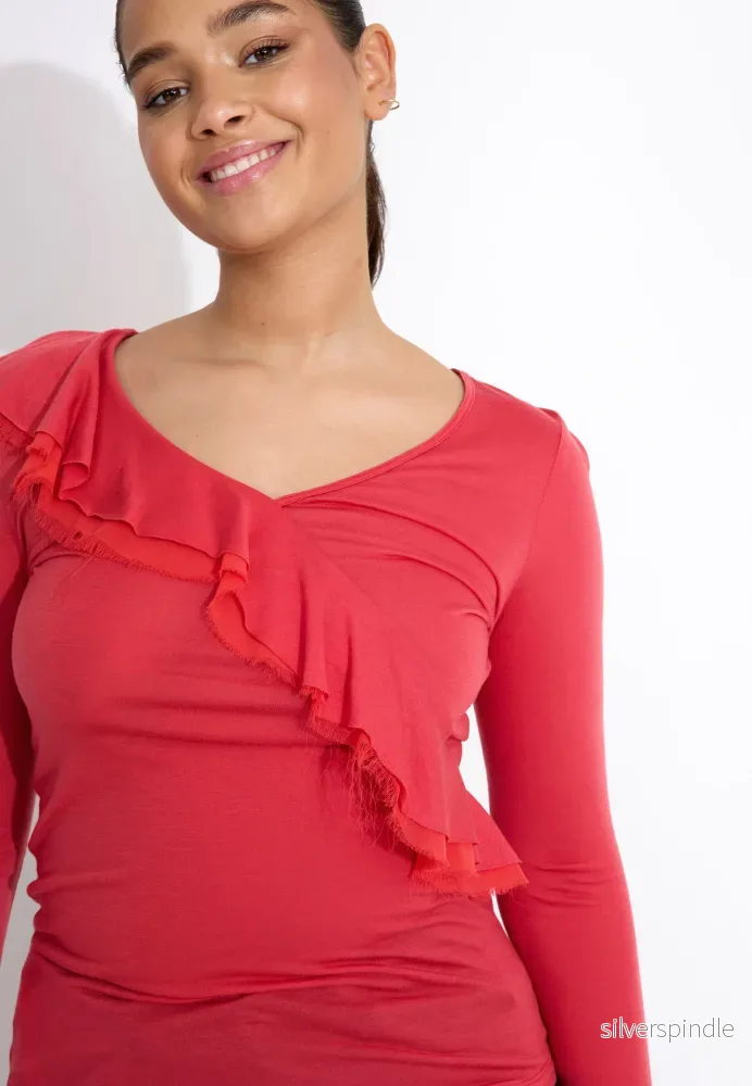 JERSEY TENCEL T-SHIRT 03750 - Röd