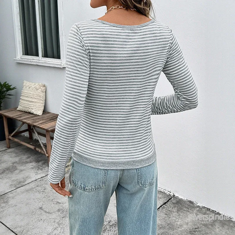 Emma | Elegant Randig Tröja med Lång Ärmar - Bild 3