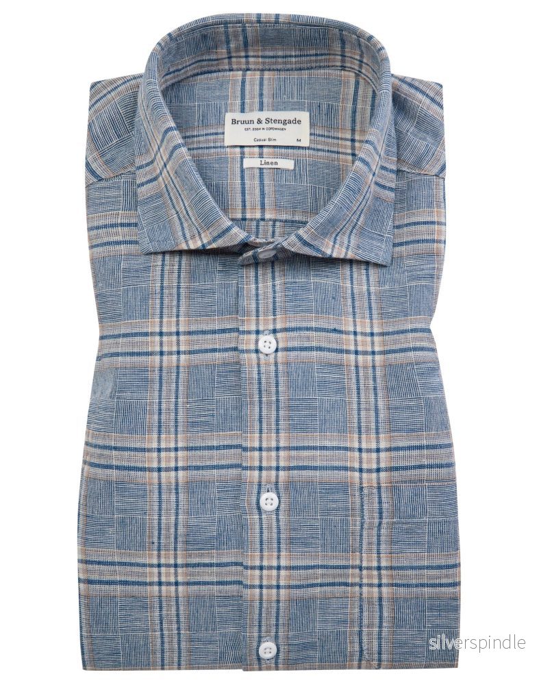 BS Vettel Casual Slim Fit Skjorta - Blue