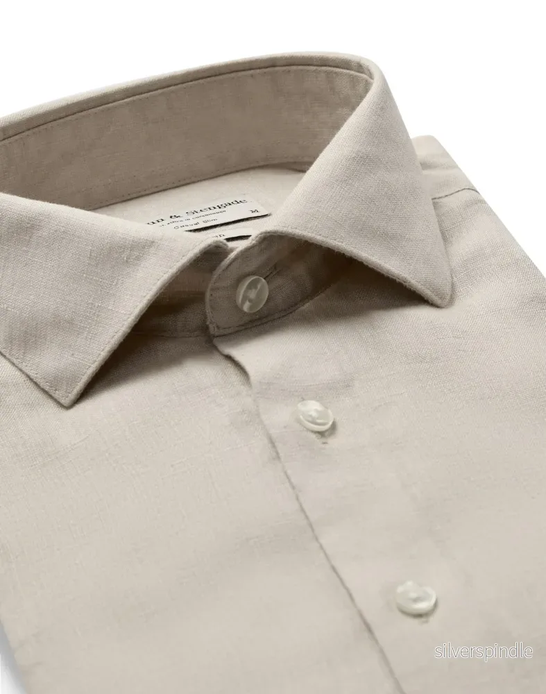 BS Perth Casual Slim Fit Skjorta - Sand - Bild 2
