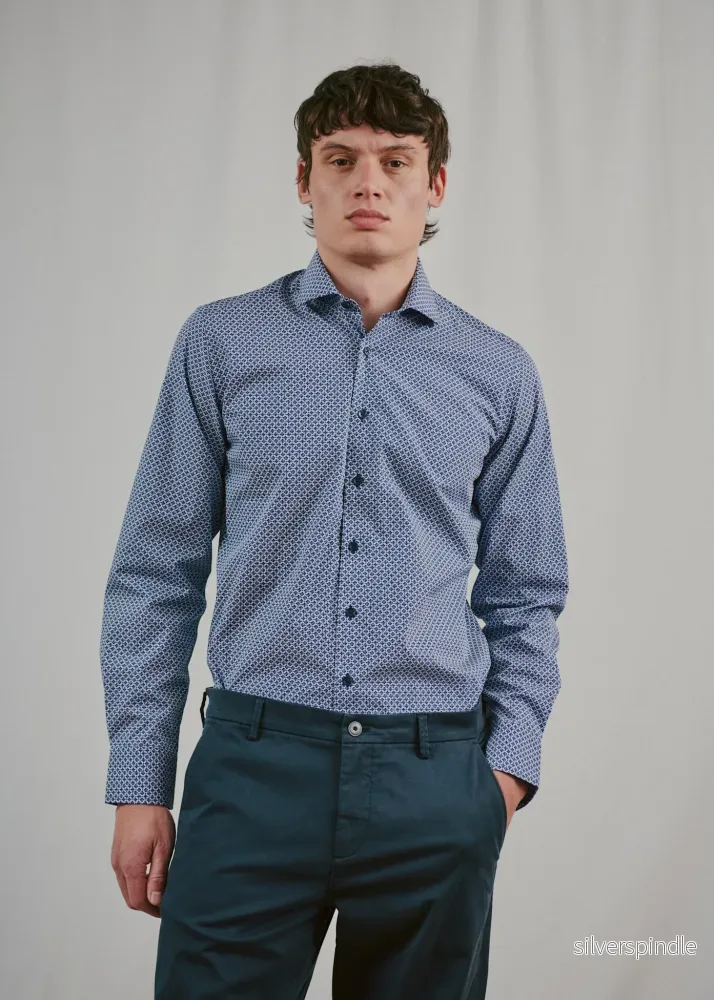 BS Follett Slim Fit Skjorta – Navy
