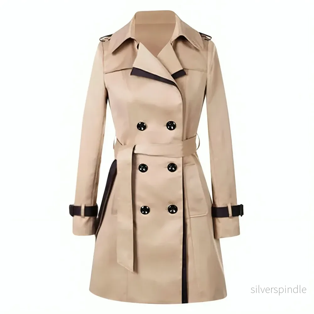Elegant Trenchcoat | Dubbelknäppt Design med Figurplattande Bälte | Tidlös Stil för Höstsäsongen Elegant Trenchcoat | Dubbelknäppt Design med Figurplattande Bälte | Tidlös Stil för Höstsäsongen