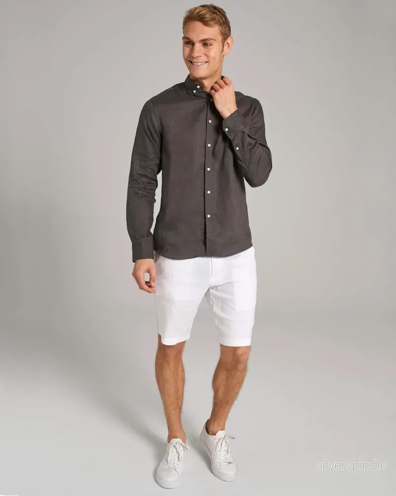 BS Sainz Casual Slim Fit Skjorta - Charcoal - Bild 3