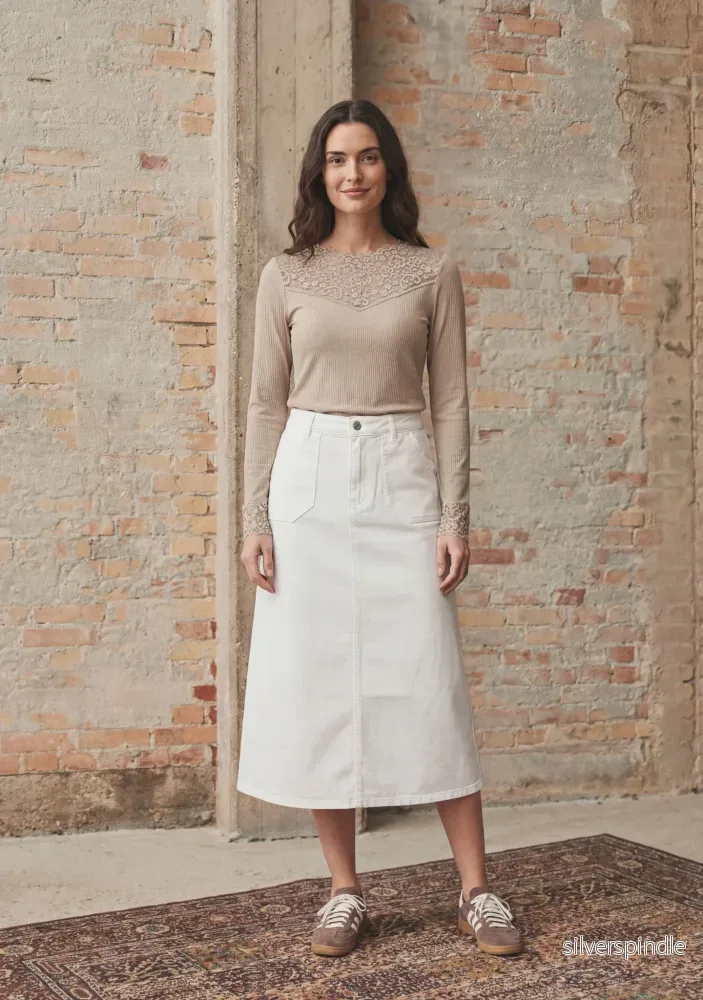 Carpi Denim Skirt - Broken White - Bild 3