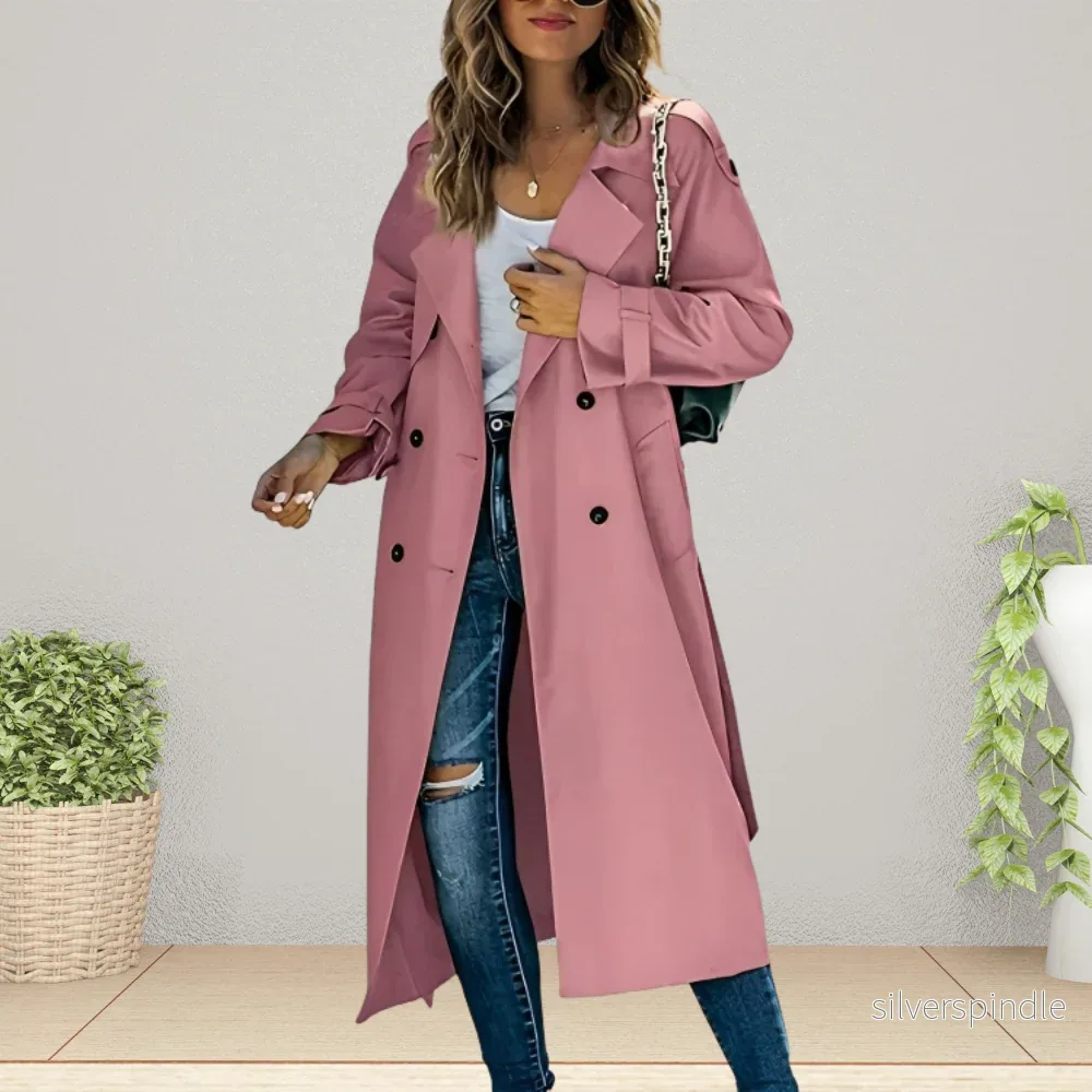 Olivia | Tidlös Dubbelknäppt Vårtrenchcoat