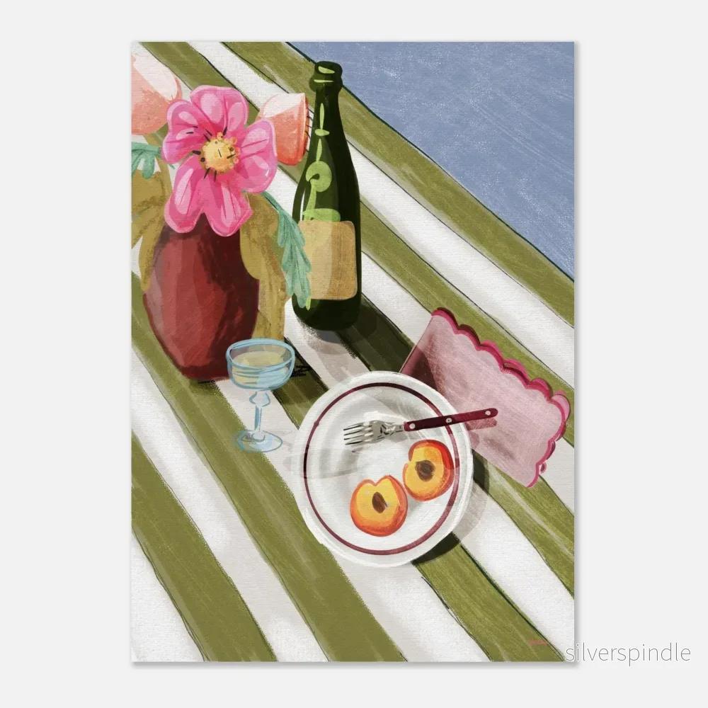 Persikoposter – stilleben med rosa dahlia - Bild 2