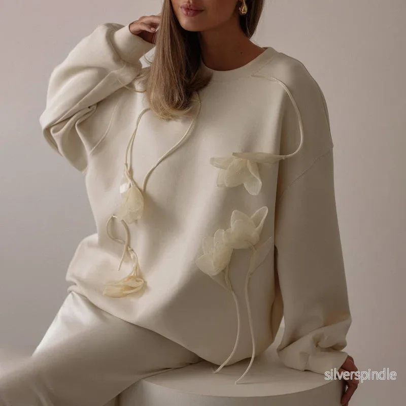 Sophie | Elegant Lätt Blommig Vårtröja med Lös Passform Sophie | Elegant Lätt Blommig Vårtröja med Lös Passform