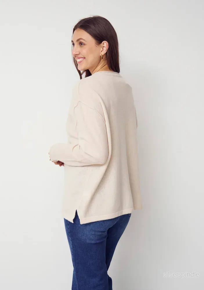Robin V-Neck Pullover - Cream - Bild 2
