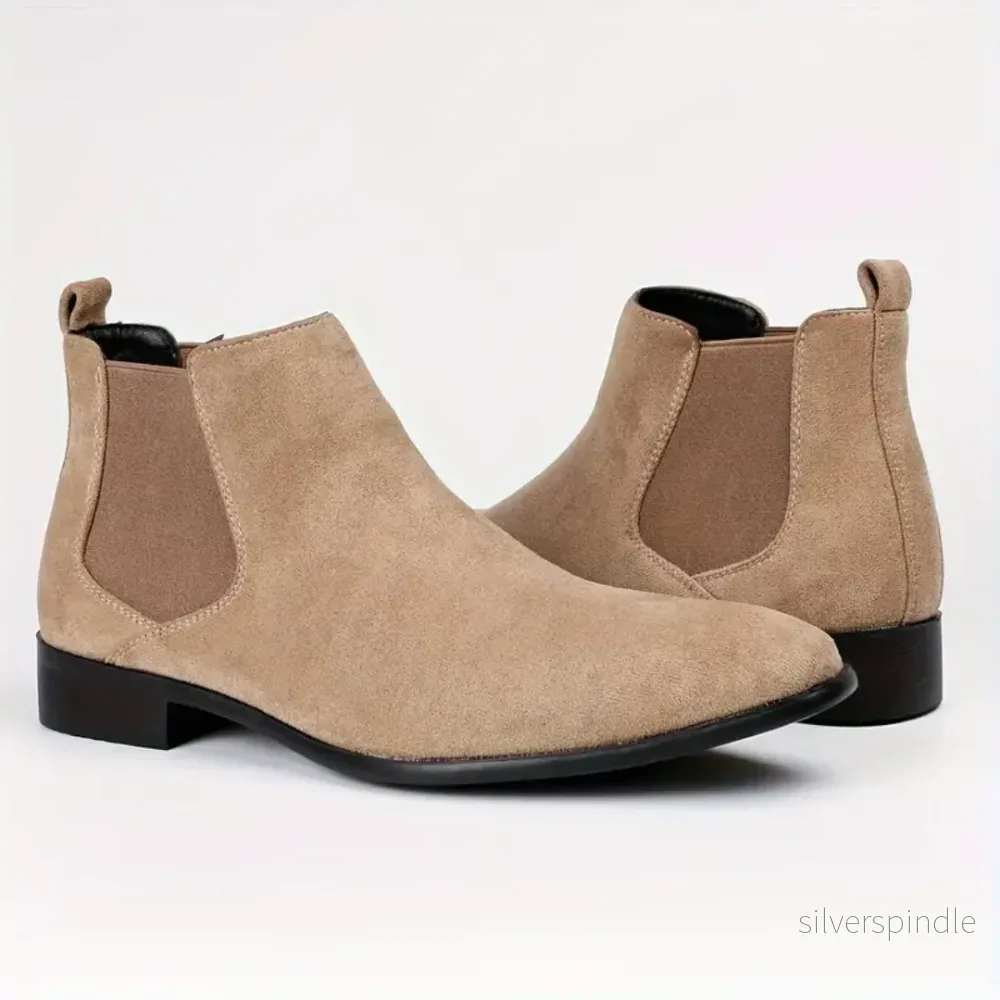 Klassiska Chelsea-Stövlar | Slip-On Ankelstövlar med Elastiska Paneler | Stilren Design för Vardags och Formella Tillfällen - Bild 2