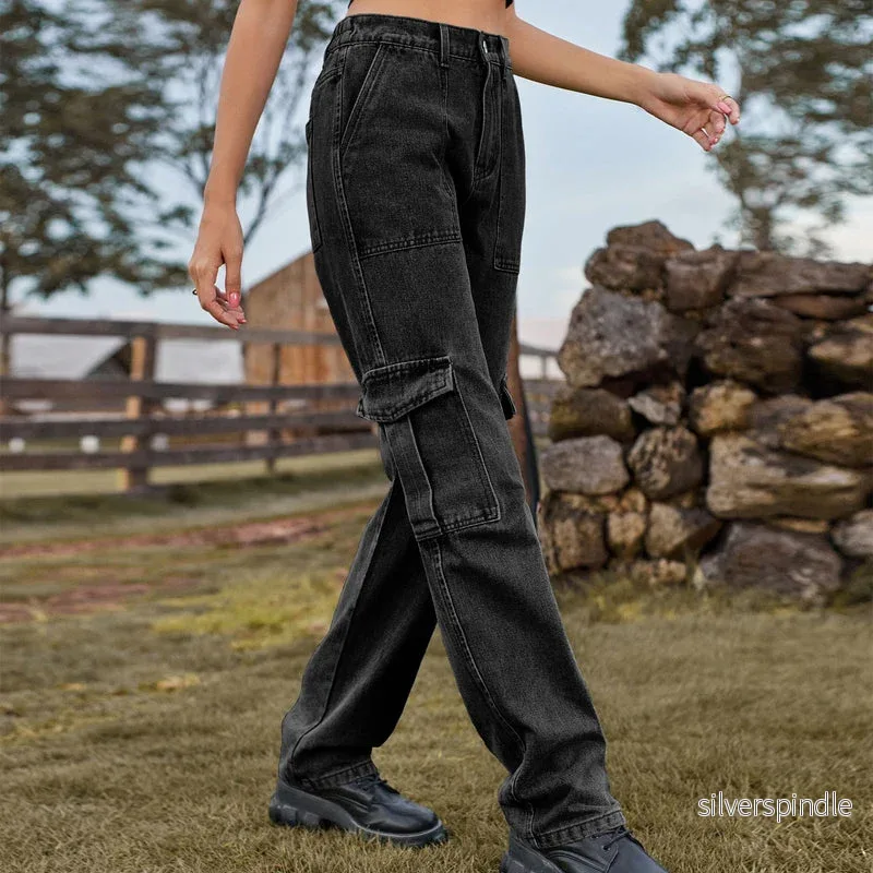 Oliver | Retro Raka Jeans med Halvresår och Fickor - Bild 2
