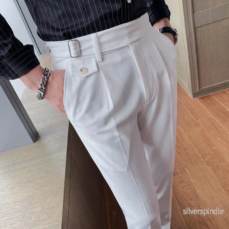 Moderna Plisserade Byxor för Män i Slim Fit med Raffinerad Finish | Mångsidiga och Bekväma för Vardagsbruk - Bild 2