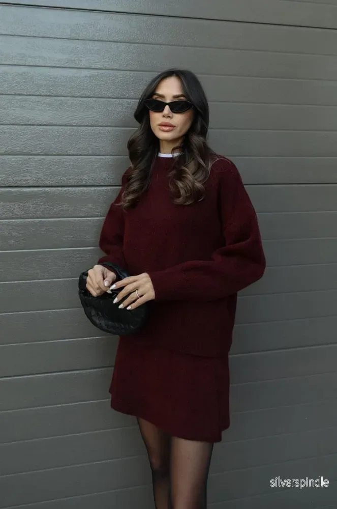 Sofia | Elegant Tvådelat Set Dam Kjol med Oversized Tröja - Bild 2