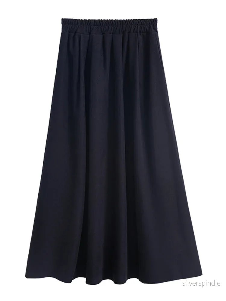 Mia | Elegant A-linjeformad Midikjol med Hög Midja Mia | Elegant A-linjeformad Midikjol med Hög Midja