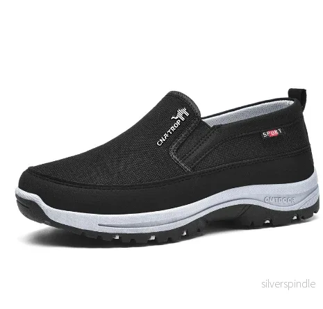 Noah | Andningsbara Slip-On Sneakers Herr med Gummisula