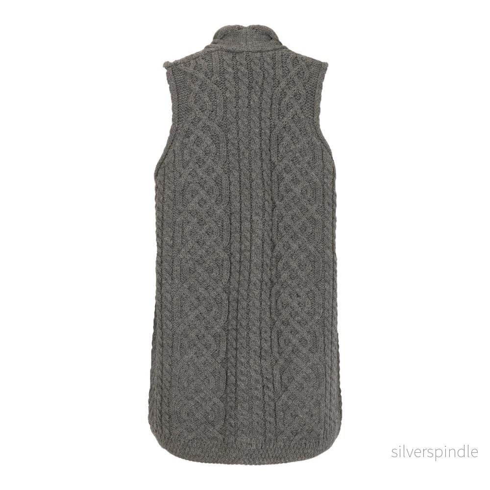 Walker & Hawkes - Elmore damväst i merinoull (Aran-stickning) - Bild 2