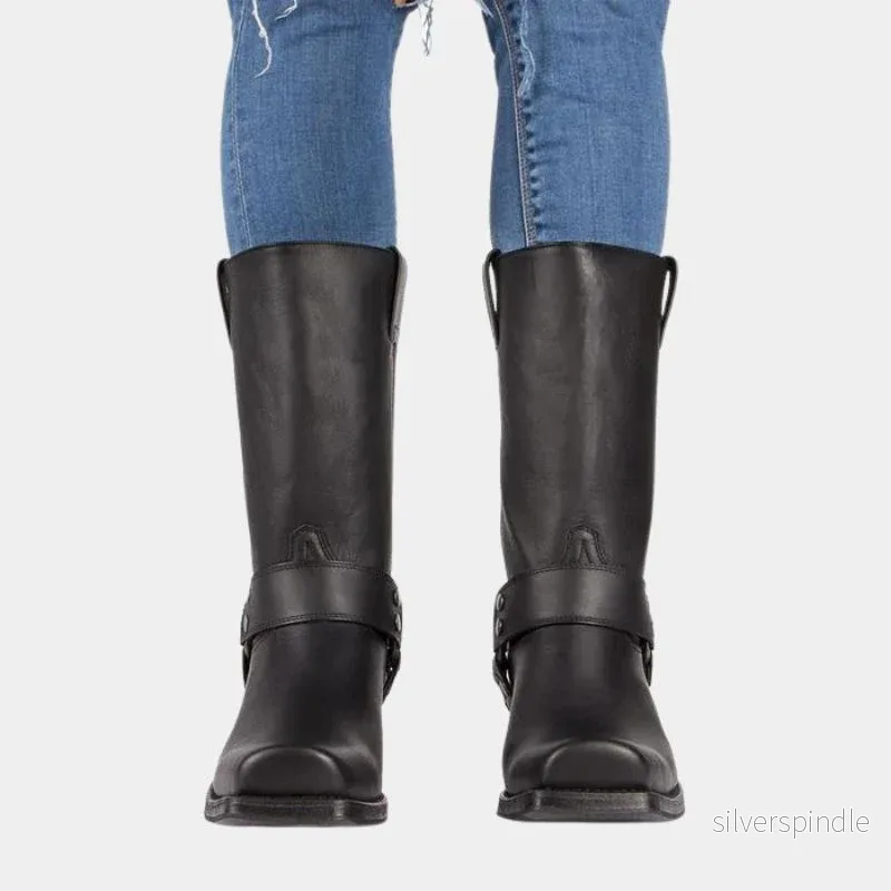 Vintage Cowboystövlar | Slitstarka Stövlar med Fyrkantig Tå | Perfekta för Äventyr och Urban Stil - Bild 3
