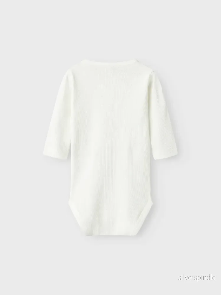 Vit baby body med knappar - Bild 2