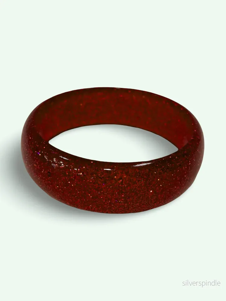 Armband i vintagestil - röd glitter