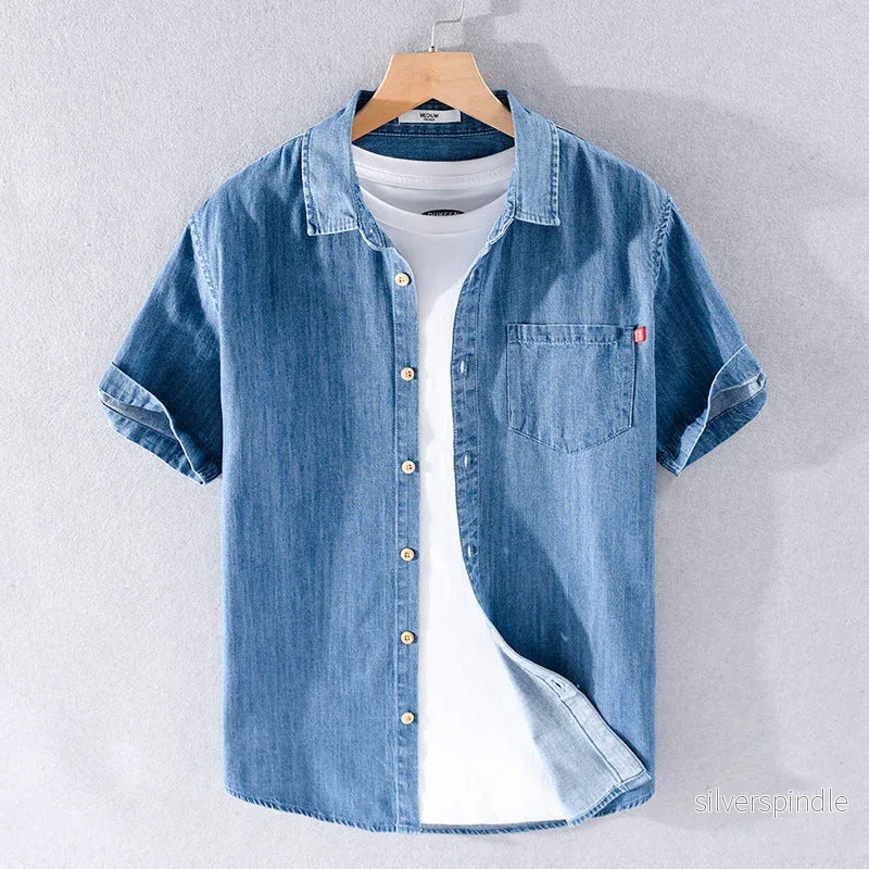Ethan | Lätt Ventilerande Kortärmad Jeansskjorta Ethan | Lätt Ventilerande Kortärmad Jeansskjorta