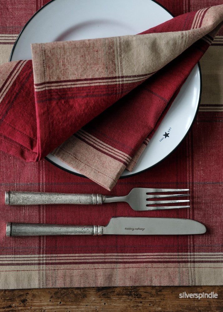 Lexington Check Lin/Cotton Napkin Red/Beige 50x50 - Bild 2