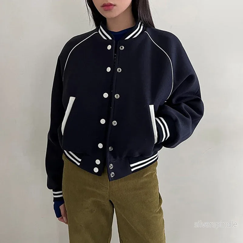 Sophie | Retro Loose Fit Baseballjacka för Hösten - Bild 2