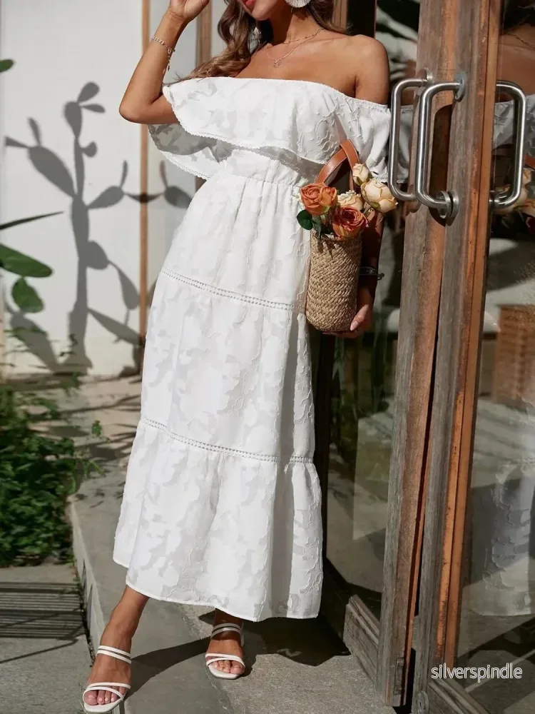 Ella | Elegant Off Shoulder Maxiklänning för Sommarlook - Bild 2
